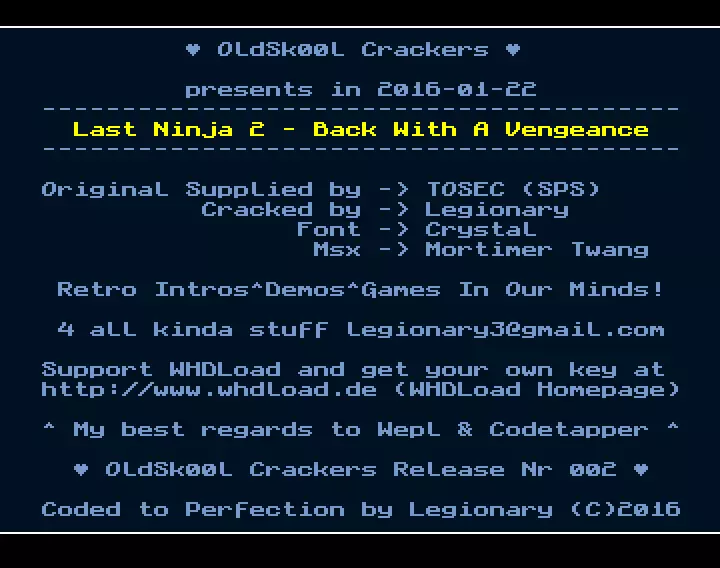 The Last Ninja 2 (2016) by Oldsk00l Crackers