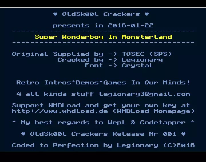 Super Wonderboy in Monsterland (2016) by Oldsk00l Crackers