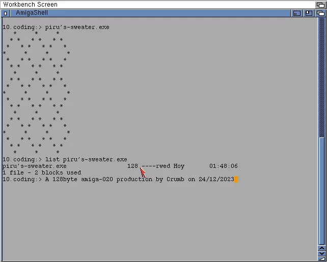 Christmas Diamonds (Amiga 1200/68020 asm (vasm..)