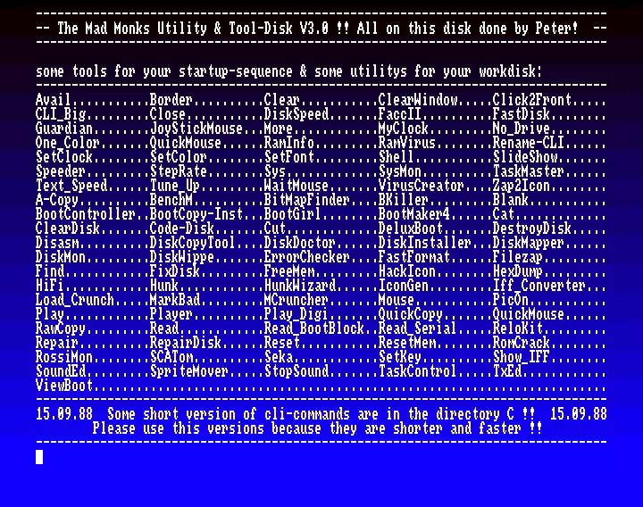 Utility & Tool-Disk v3.0 (1988) by Mad Monks